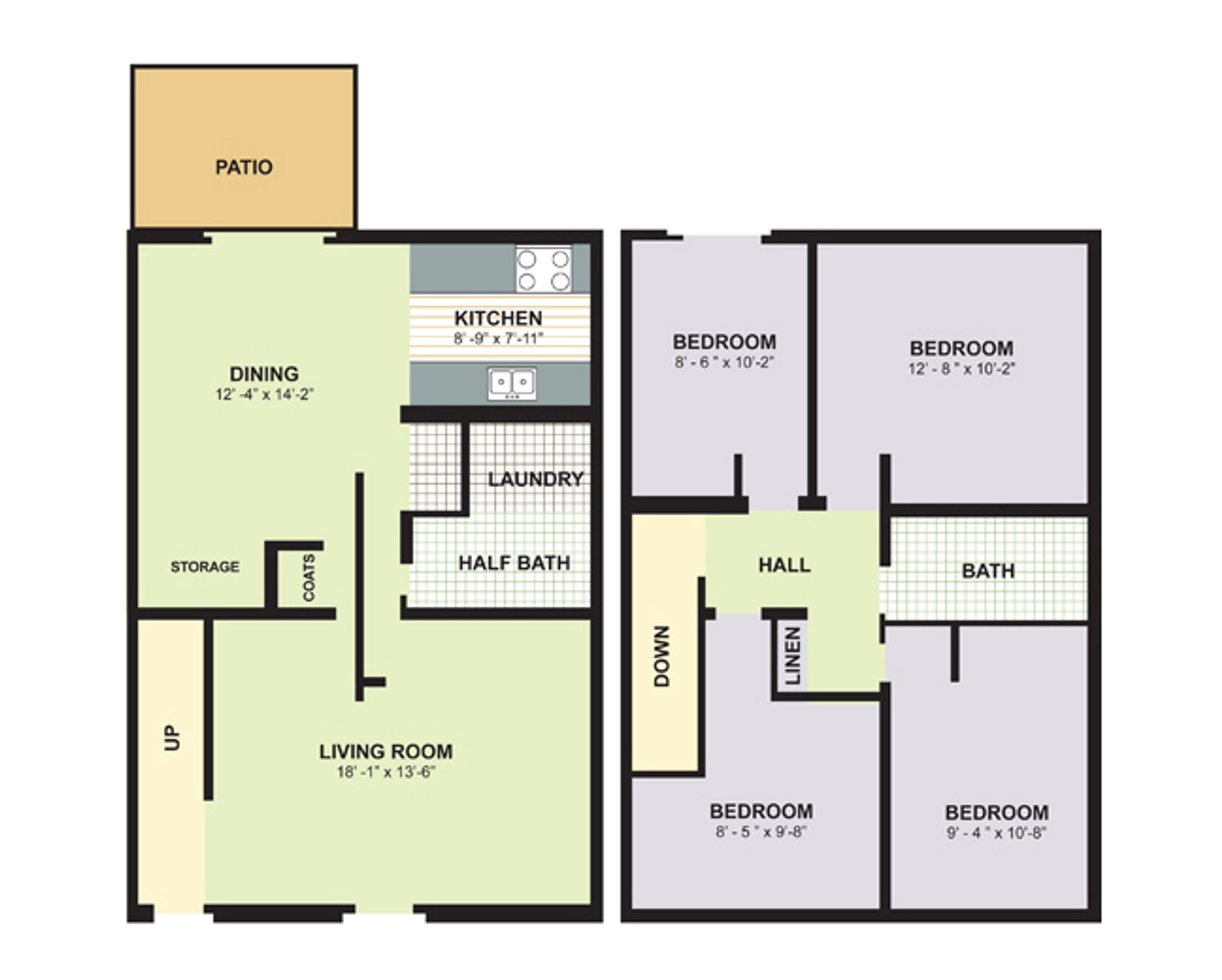 4 Bedroom Townhouse floorplan image